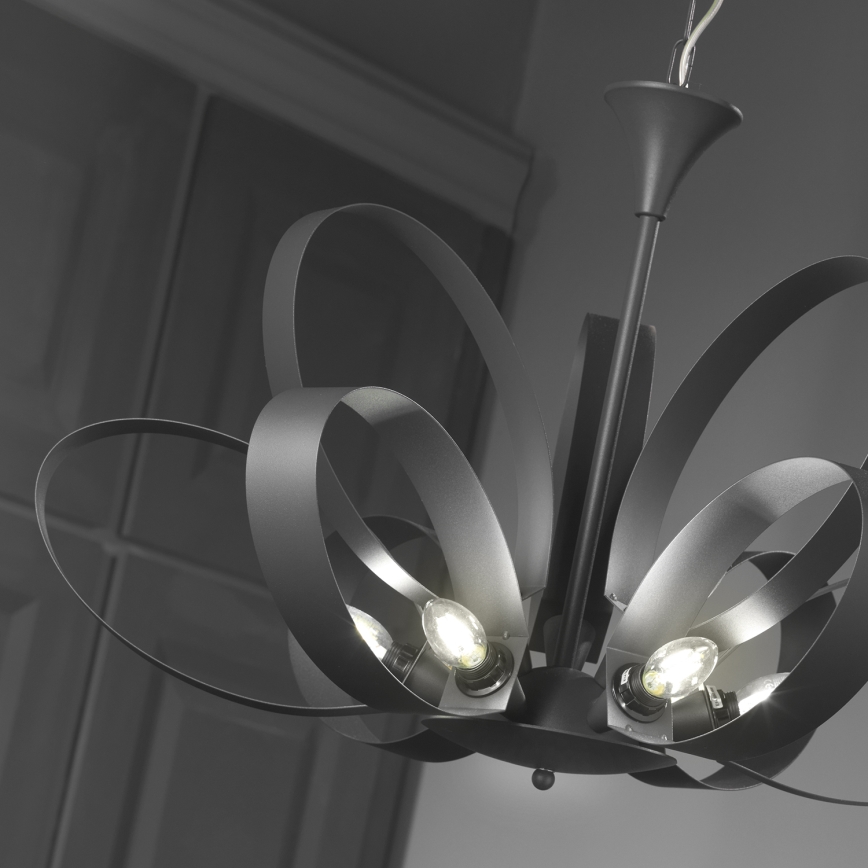 ONLI - Люстра на ланцюгу SERENA 9xE14/6W/230V чорний