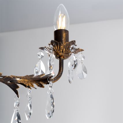 ONLI - Люстра на ланцюгу TERESA 3xE14/6W/230V бронзовий