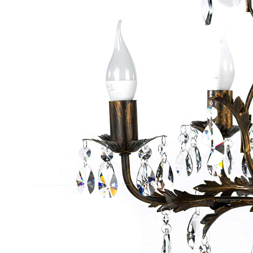 ONLI - Люстра на ланцюгу TERESA 5xE14/6W/230V бронзовий