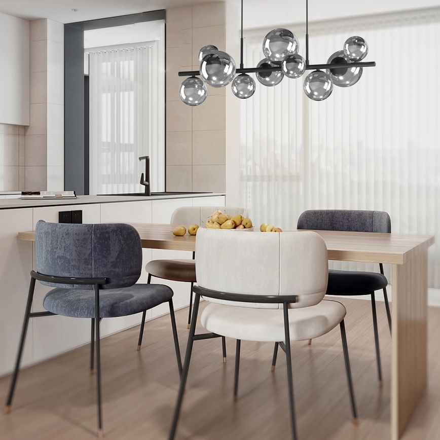 ONLI - Люстра на тросе PALOMA 10xG9/3W/230V чёрная/дымчатая