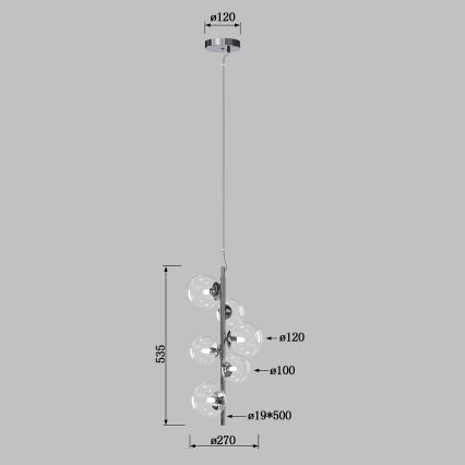 ONLI - Люстра на тросі KIMBERLY 6xG9/6W/230V блискучий хром