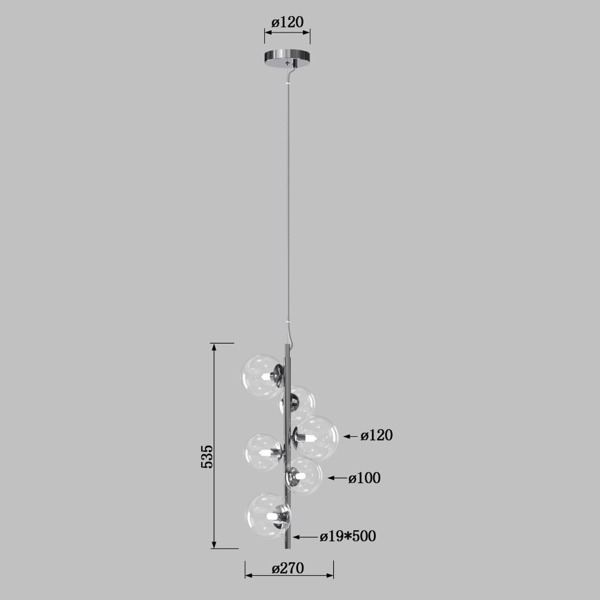 ONLI - Люстра на тросі KIMBERLY 6xG9/6W/230V блискучий хром