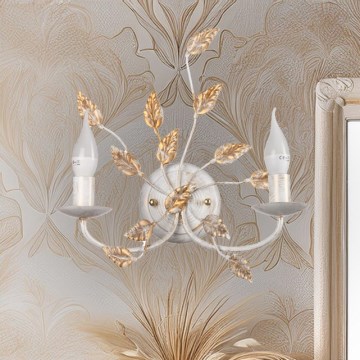 ONLI - Настенный светильник COLLANA 1xE14/6W/230V белый/золотистый