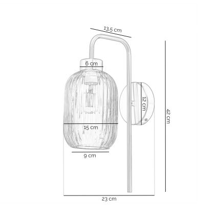 ONLI - Настенный светильник DOROTY 1xE27/15W/230V латунь