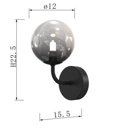 ONLI - Настенный светильник PALOMA 1xG9/10W/230V черный/дымчатый