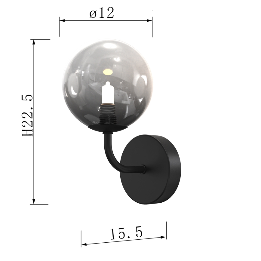 ONLI - Настенный светильник PALOMA 1xG9/10W/230V черный/дымчатый