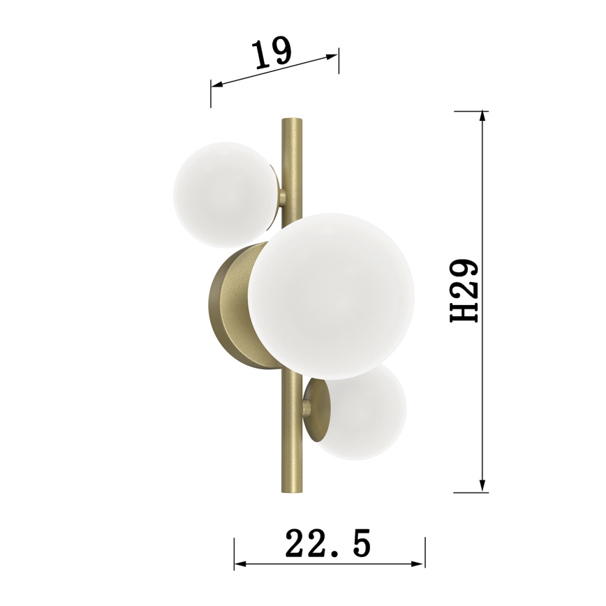 ONLI - Настенный светильник PALOMA 3xG9/10W/230V золотистый
