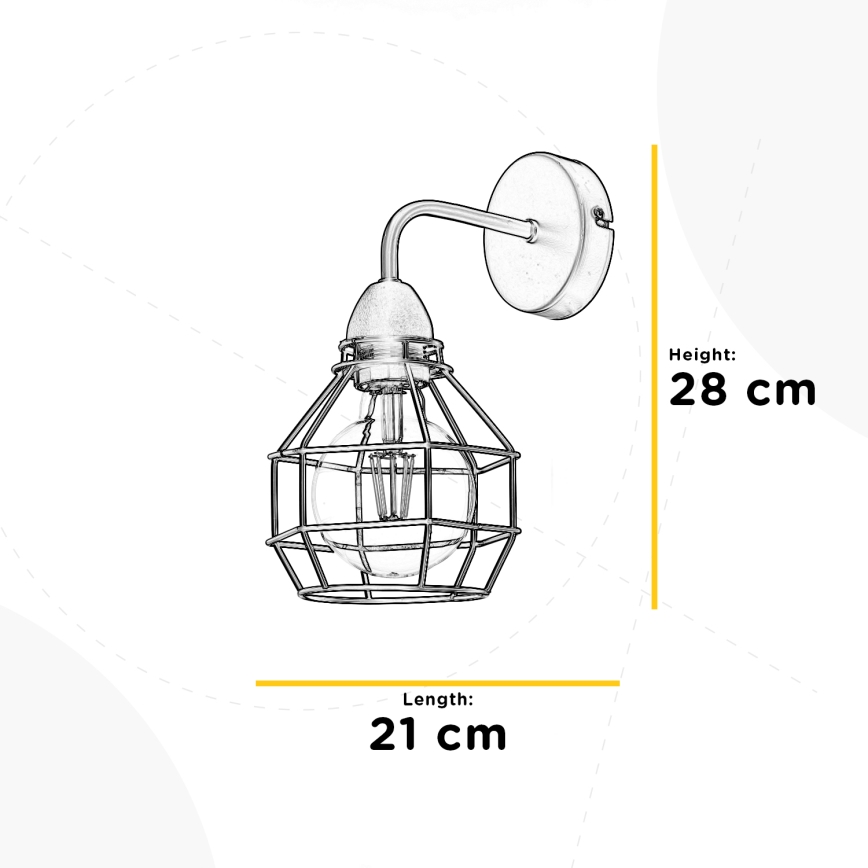 ONLI - Настенный светильник SPIDER 1xE27/15W/230V черный