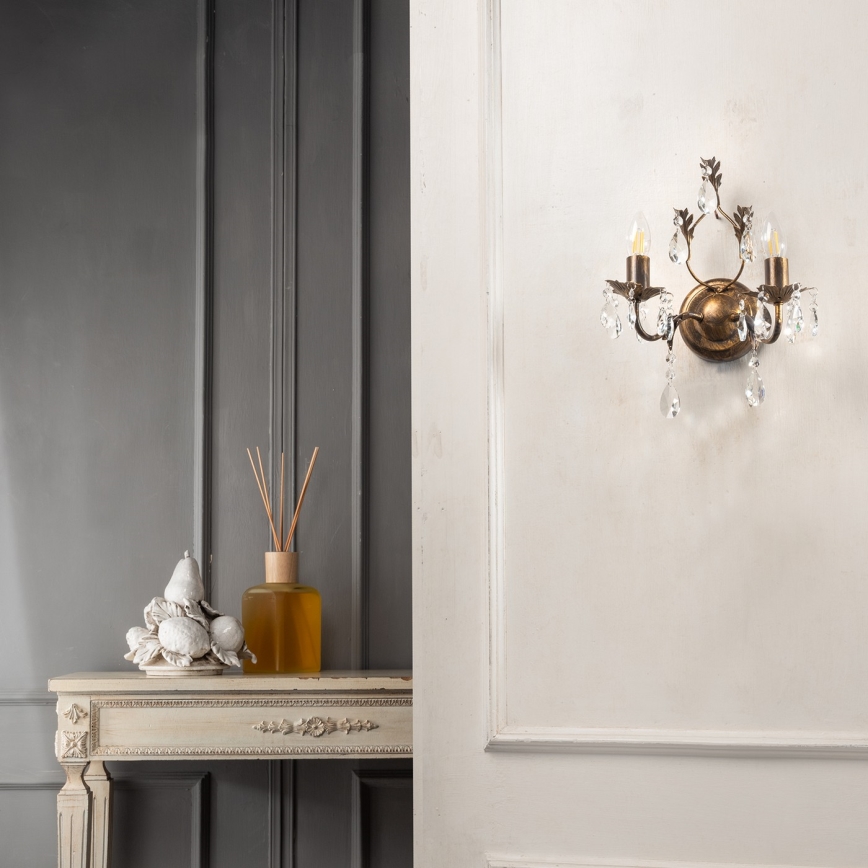 ONLI - Настенный светильник TERESA 2xE14/6W/230V бронзовый