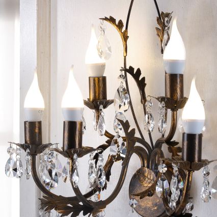 ONLI - Настенный светильник TERESA 5xE14/6W/230V бронзовый