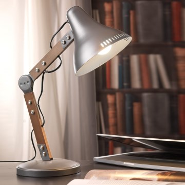 ONLI - Настільна лампа ARCHITETTO 1xE27/22W/230V 62 см сірий/коричневий