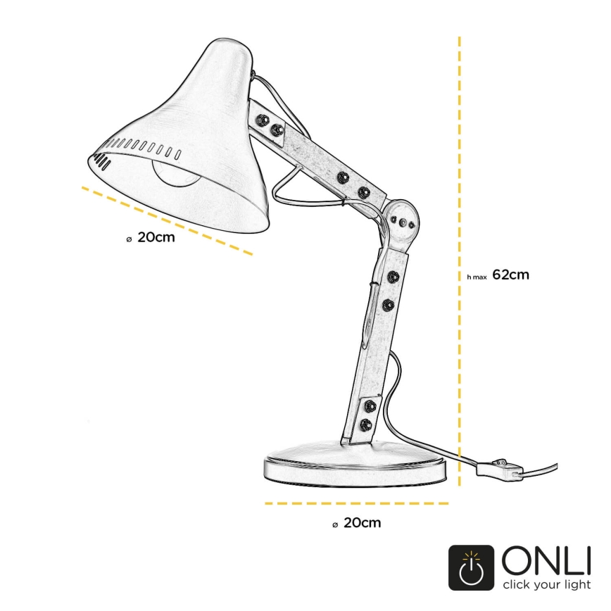 ONLI - Настільна лампа ARCHITETTO 1xE27/22W/230V 62 см сірий/коричневий
