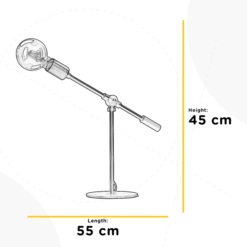 ONLI - Настільна лампа ASTE 1xE27/15W/230V 45 см чорний/золотий