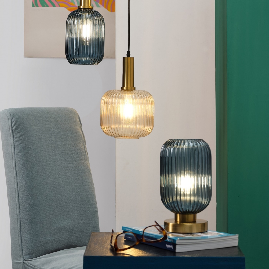 ONLI - Настільна лампа DOROTY 1xE27/22W/230V синій/золотий