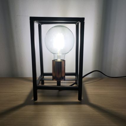 ONLI - Настільна лампа FLOKI 1xE27/15W/230V 20 см чорний/мідний