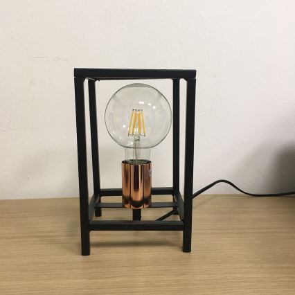 ONLI - Настільна лампа FLOKI 1xE27/15W/230V 20 см чорний/мідний