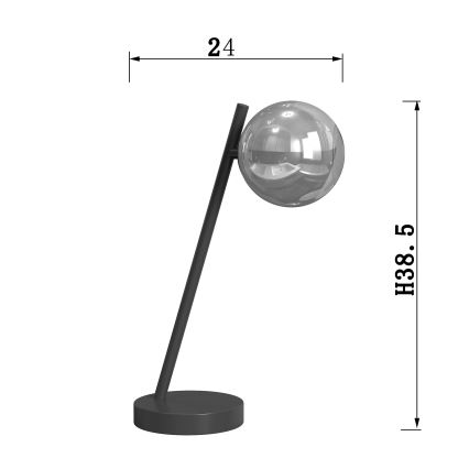 ONLI - Настільна лампа PALOMA 1xG9/10W/230V 38,5 см чорний/димчастий