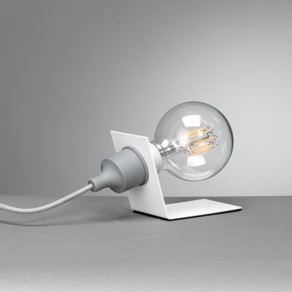 ONLI - Настільна лампа WIRE 1xE27/15W/230V 9 см сірий/білий
