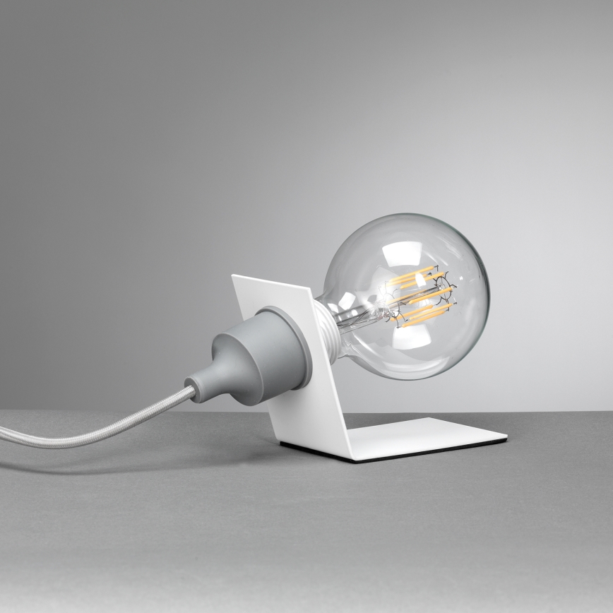 ONLI - Настільна лампа WIRE 1xE27/15W/230V 9 см сірий/білий