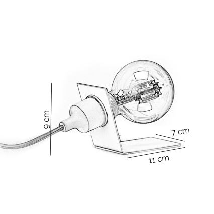 ONLI - Настільна лампа WIRE 1xE27/15W/230V 9 см сірий/білий