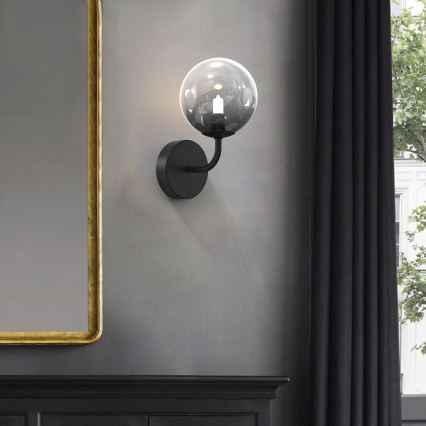 ONLI - Настінний світильник PALOMA 1xG9/10W/230V чорний/димчастий