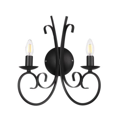 ONLI - Настінний світильник POMPEI 2xE14/6W/230V чорний