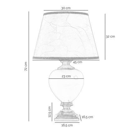 ONLI - Настольная лампа AMADEUS 1xE27/15W/230V 72 см черный/золотистый