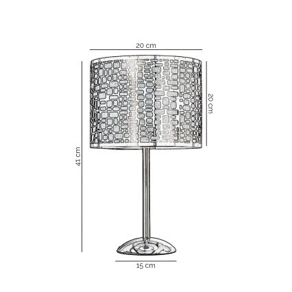 ONLI - Настольная лампа BRUCE 1xE27/15W/230V 40 см матовый хром