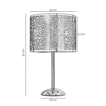 ONLI - Настольная лампа BRUCE 1xE27/15W/230V 52 см матовый хром
