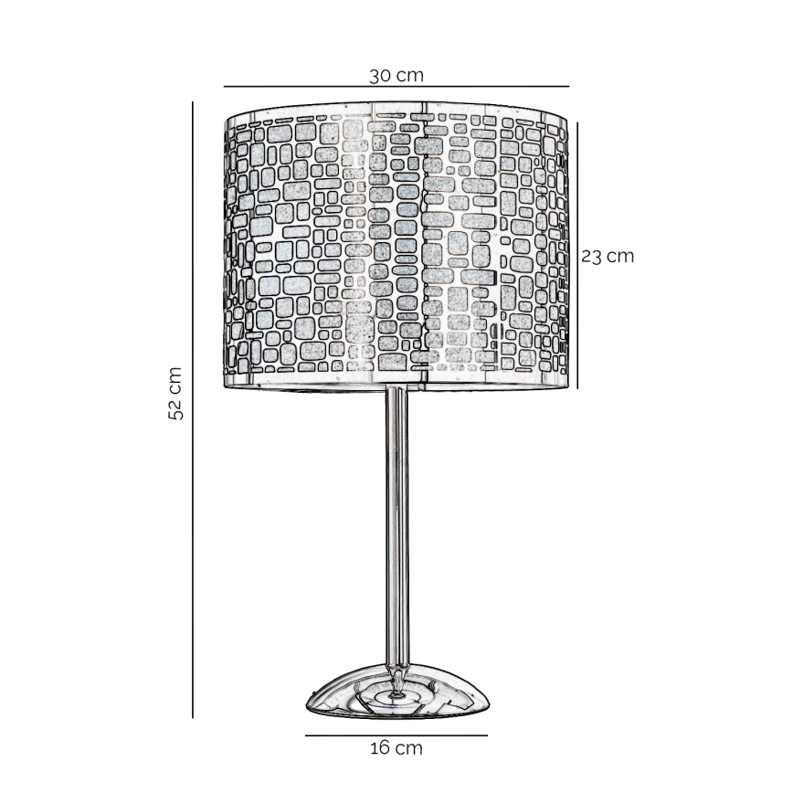 ONLI - Настольная лампа BRUCE 1xE27/15W/230V 52 см матовый хром