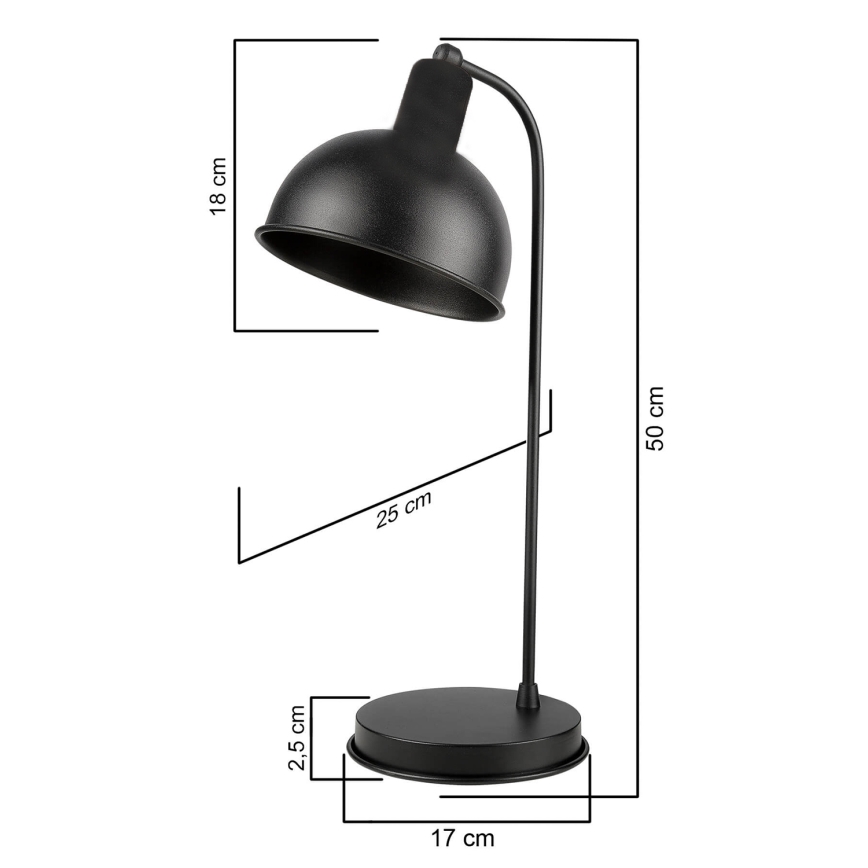 ONLI - Настольная лампа ISTANBUL 1xE27/22W/230V 50 см черный