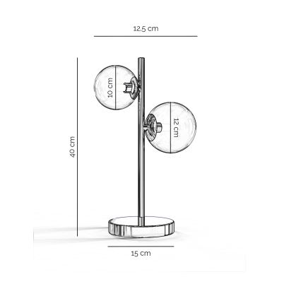 ONLI - Настольная лампа KIMBERLY 2xG9/6W/230V 40 cm полированный хром