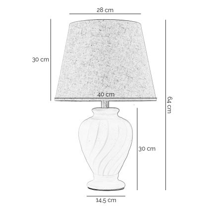 ONLI - Настольная лампа VORTICE 1xE27/22W/230V 64 см кремовый