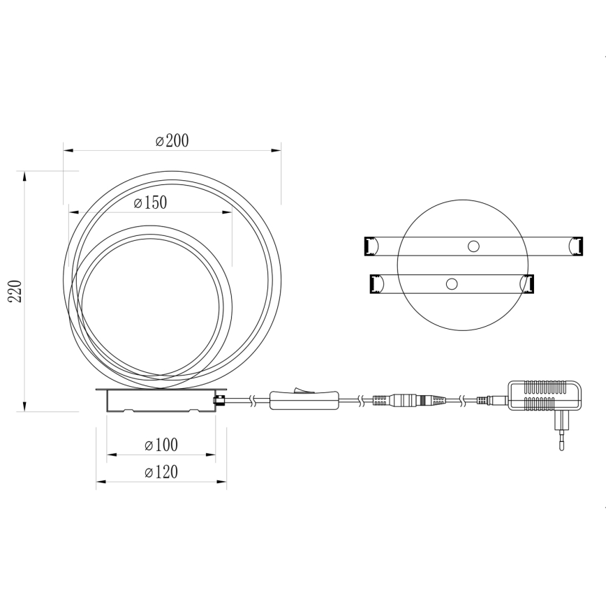 ONLI - Настольная LED-лампа NOELIA, 10 Вт/230 В, 22 см, чёрная
