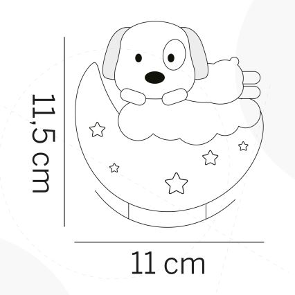 ONLI - LED Перезаряжаемый детский ночник NUVOLINA LED/2,5W/5V 300 mAh собачка/синий