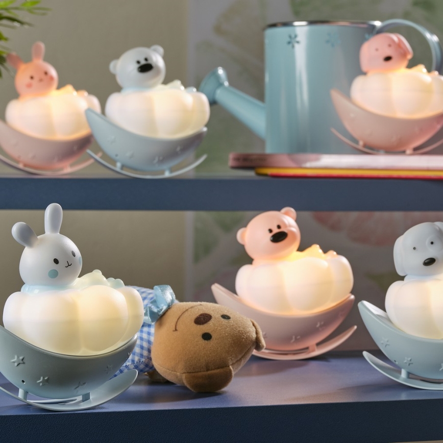 ONLI - LED Перезаряжаемый детский ночник NUVOLINA LED/2,5W/5V 300 mAh зайчик/синий