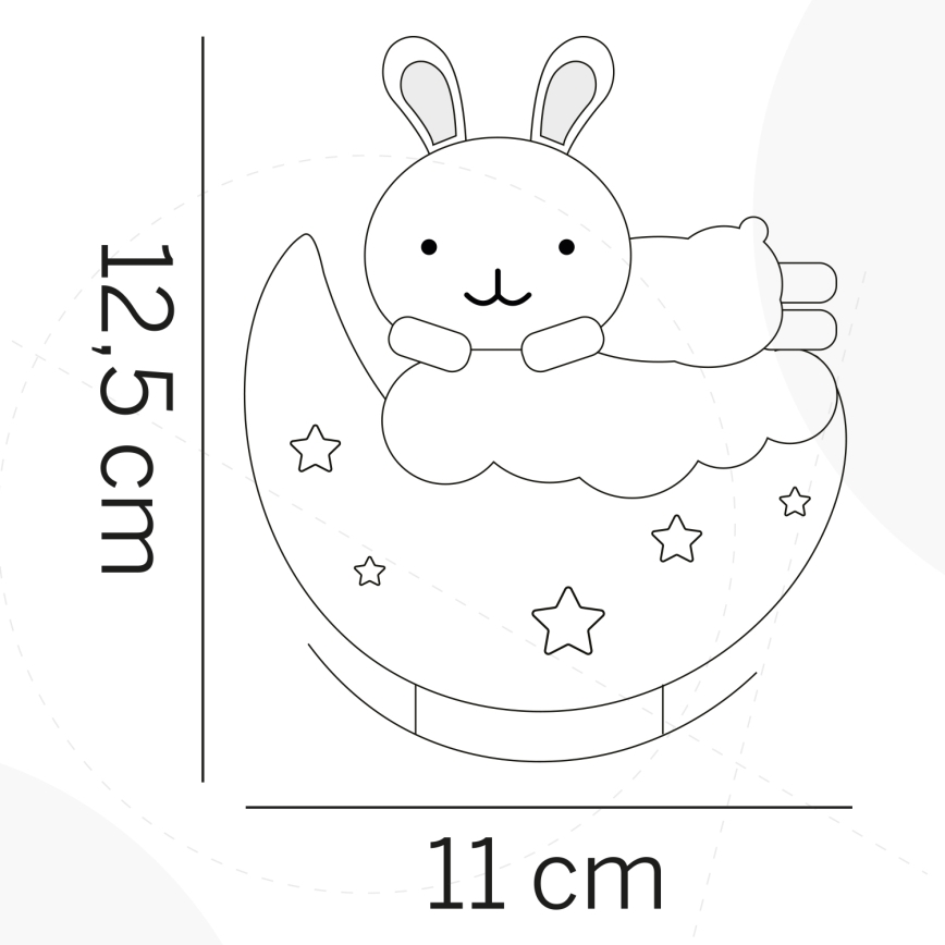 ONLI - LED Перезаряжаемый детский ночник NUVOLINA LED/2,5W/5V 300 mAh зайчик/синий