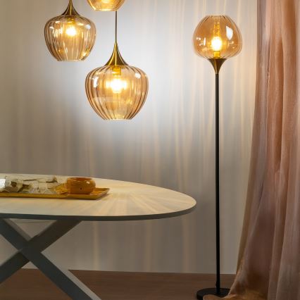 ONLI - Підлогова лампа ELIDE 1xE27/15W/230V чорна/мідна