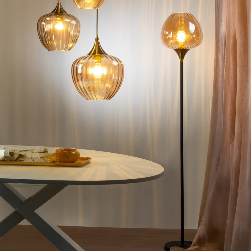 ONLI - Підлогова лампа ELIDE 1xE27/15W/230V чорна/мідна