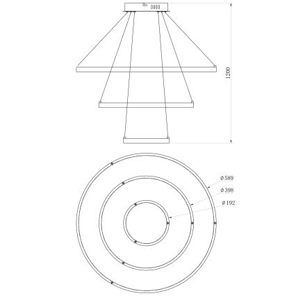 ONLI - підвісна LED-люстра на тросі NOELIA LED/40W/230V золота