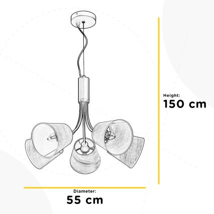 ONLI - Підвісна люстра ASIA 5xE14/6W/230V