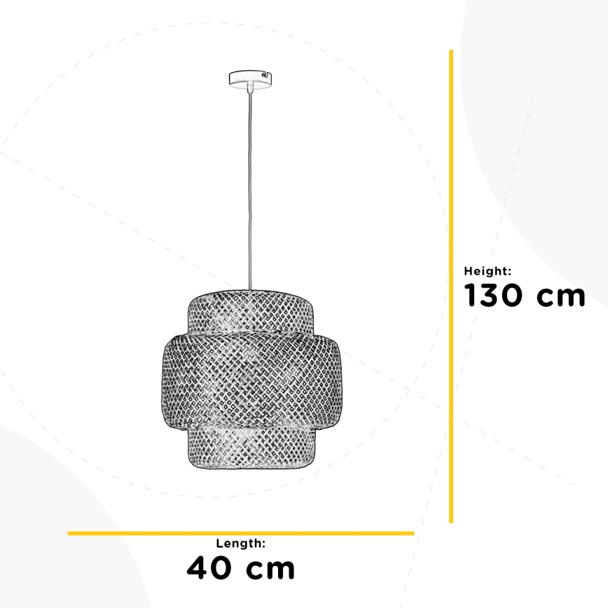 ONLI - Підвісна люстра BAMBOO 1xE27/22W/230V бамбук