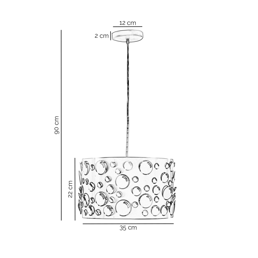 ONLI - Підвісна люстра BOLLICINE на тросі 1xE27/15W/230V біла