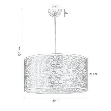 ONLI - Підвісна люстра BRUCE 1xE27/15W/230V діаметр 45 см матовий хром