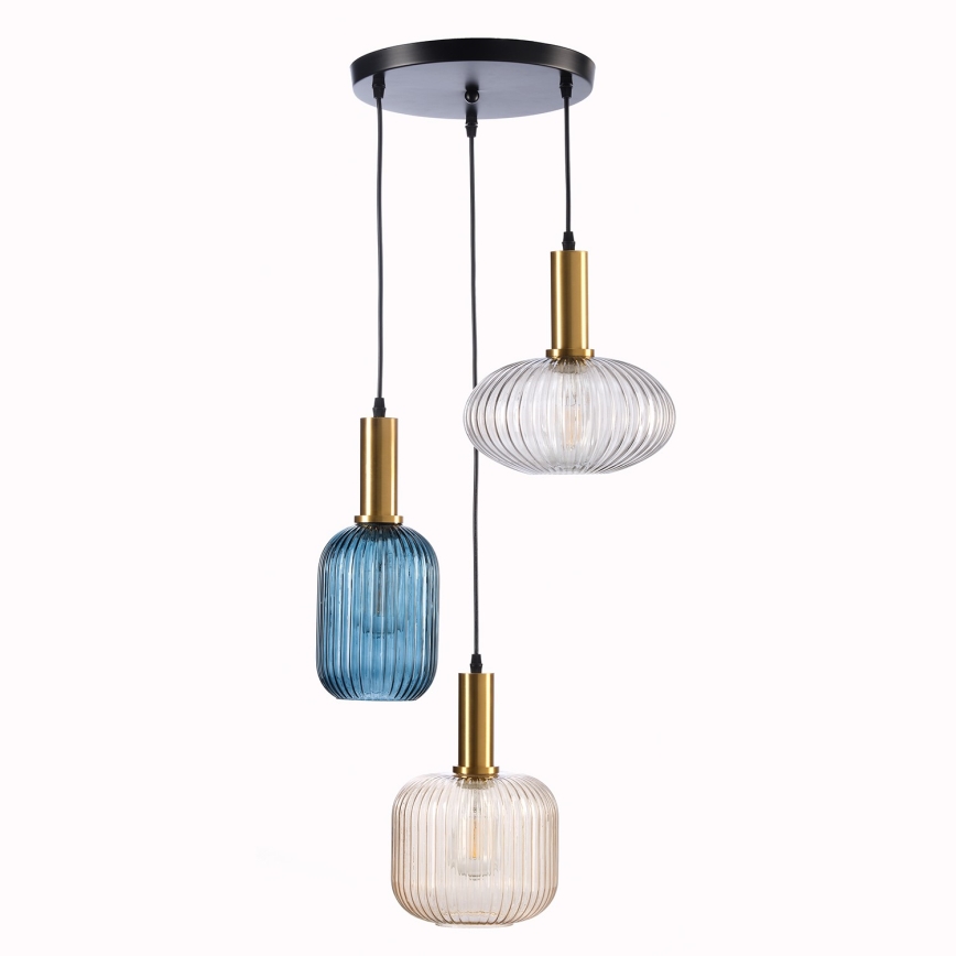 ONLI - Підвісна люстра DOROTY 1xE27/22W/230V синій/золотий