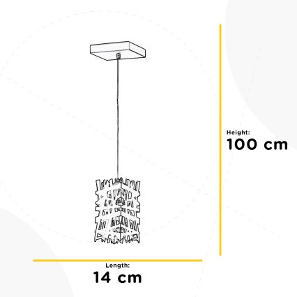 ONLI - Підвісна люстра FORESTA 1xE27/15W/230V чорний