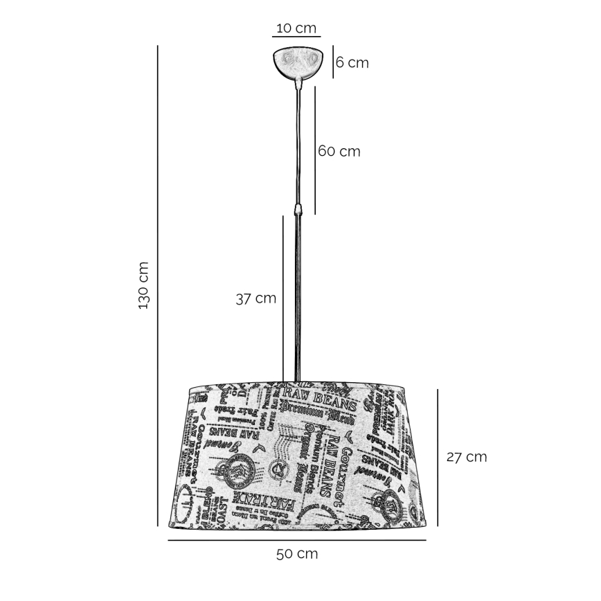 ONLI - Підвісна люстра MAIDA 1xE27/15W/230V діаметр 50 см коричневий