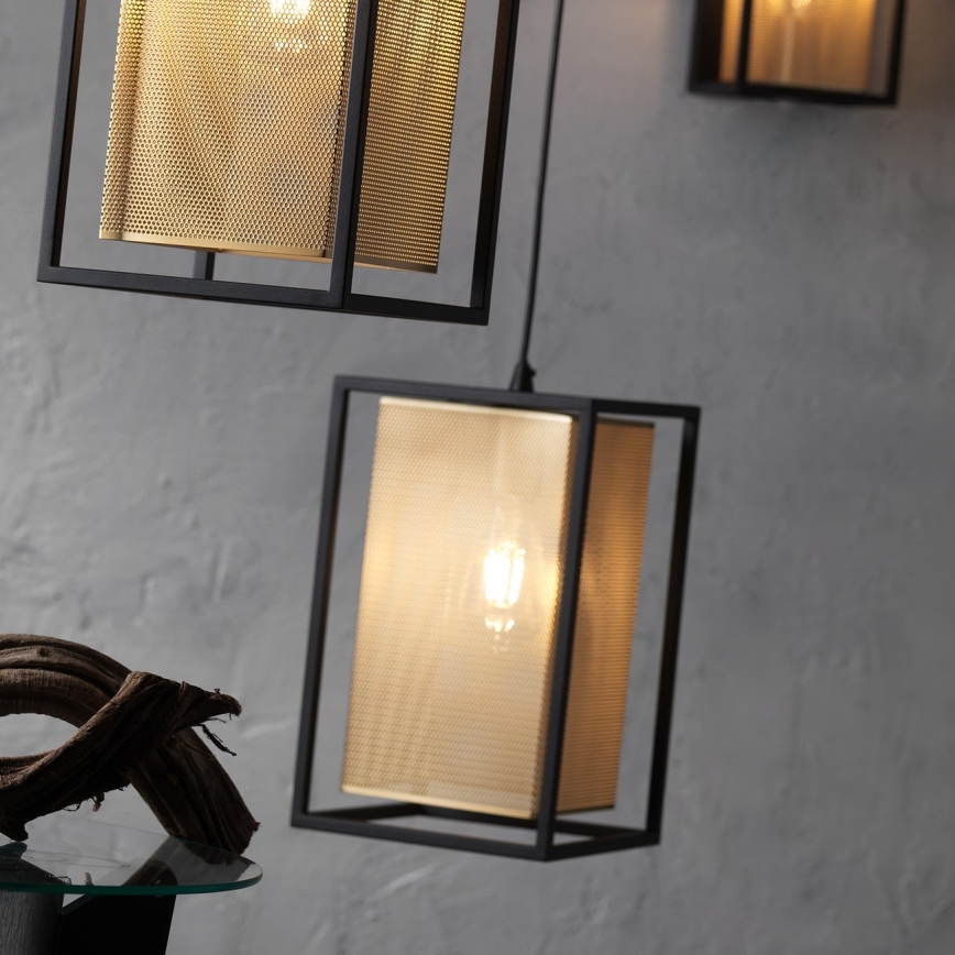 ONLI - Підвісна люстра MALIK 1xE27/22W/230V золотий/чорний