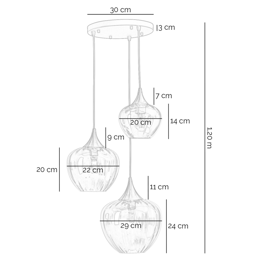 ONLI - Підвісна люстра на кабелі ELIDE 3xE27/15W/230V чорний/мідний