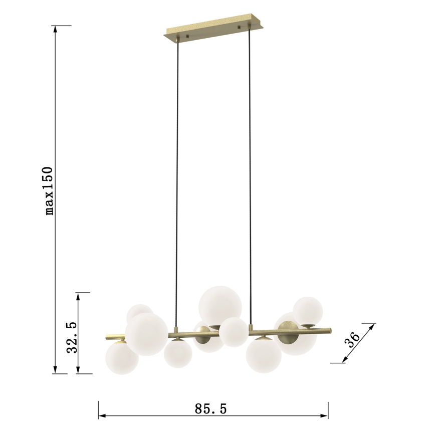 ONLI - Підвісна люстра PALOMA 10xG9/10W/230V золотий